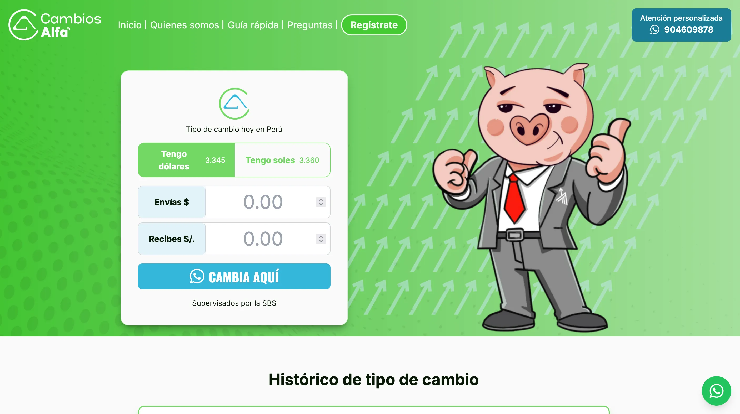 Screenshot of Cambios Alfa