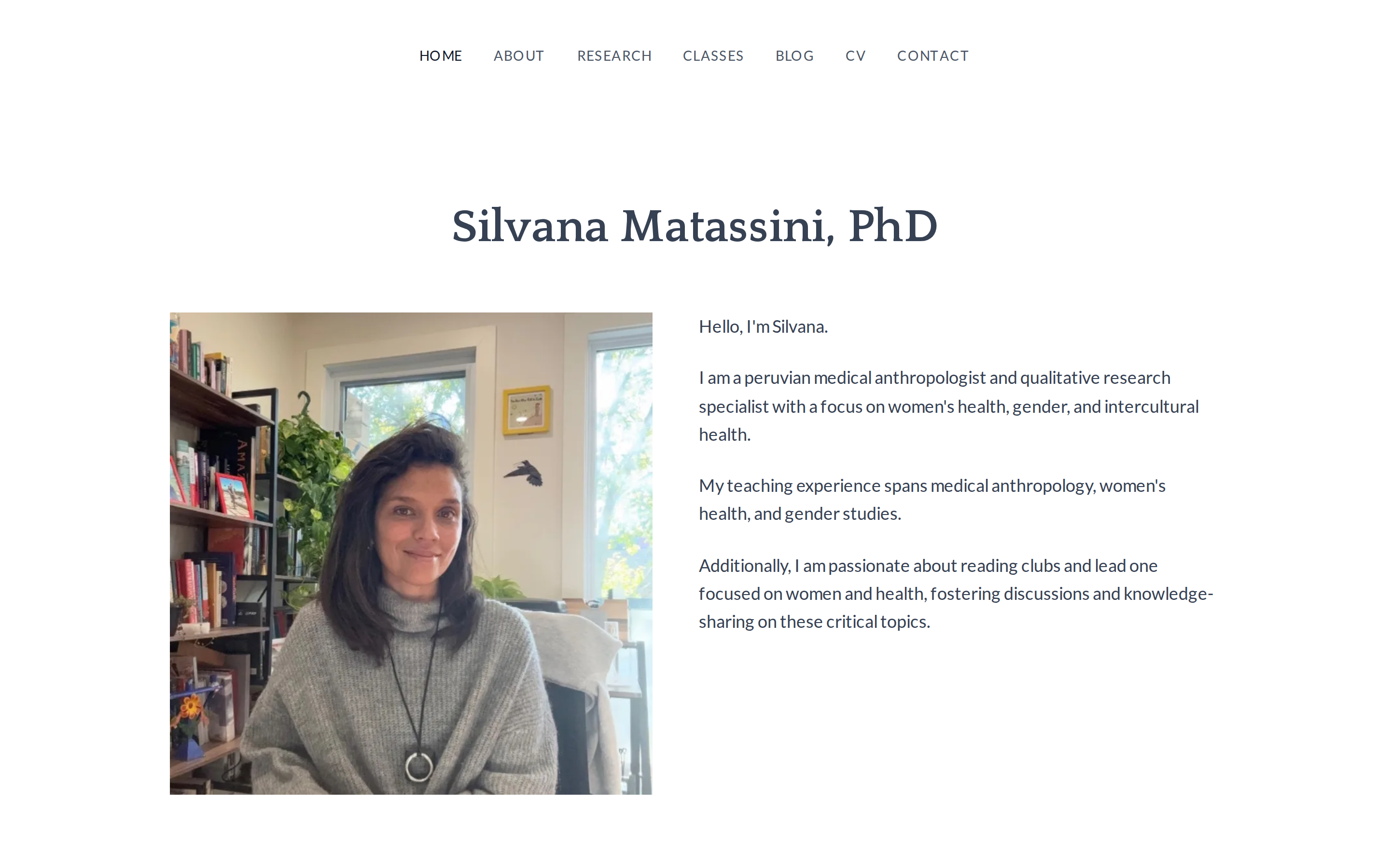 Screenshot of Silvana Matassini - Academic Portfolio